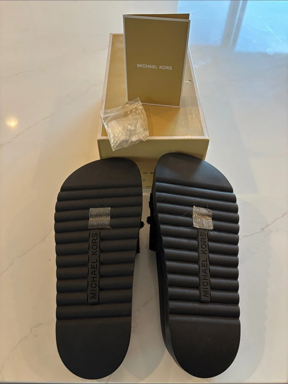 Michael Kors Black Jeweled Slide Sandals